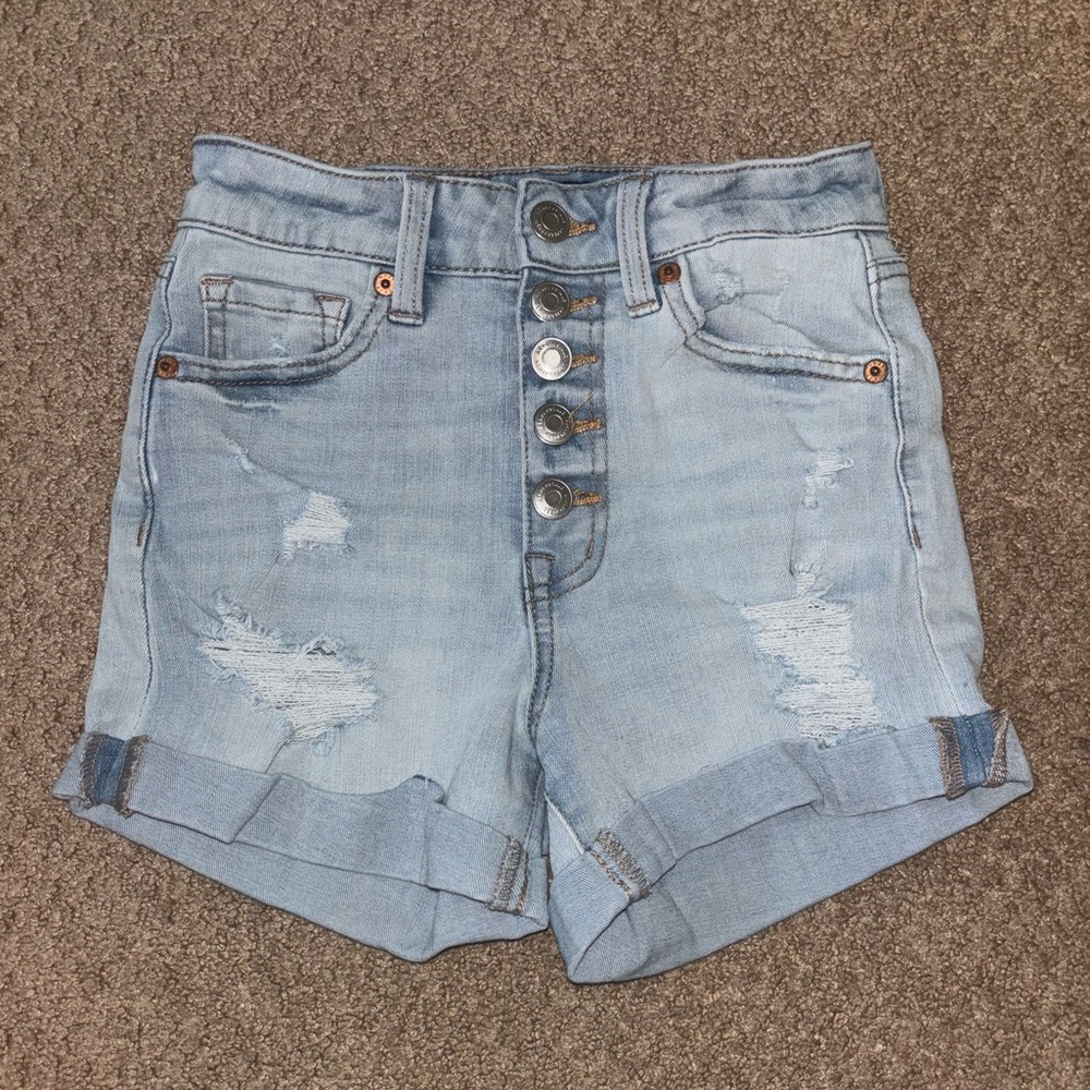 Aeropostale Light Blue Ripped Jean Shorts